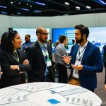 소음진동 분야 네트워크 구축 방법 - **Prompt:** A diverse group of sound and vibration engineers and architects, dressed in professional...