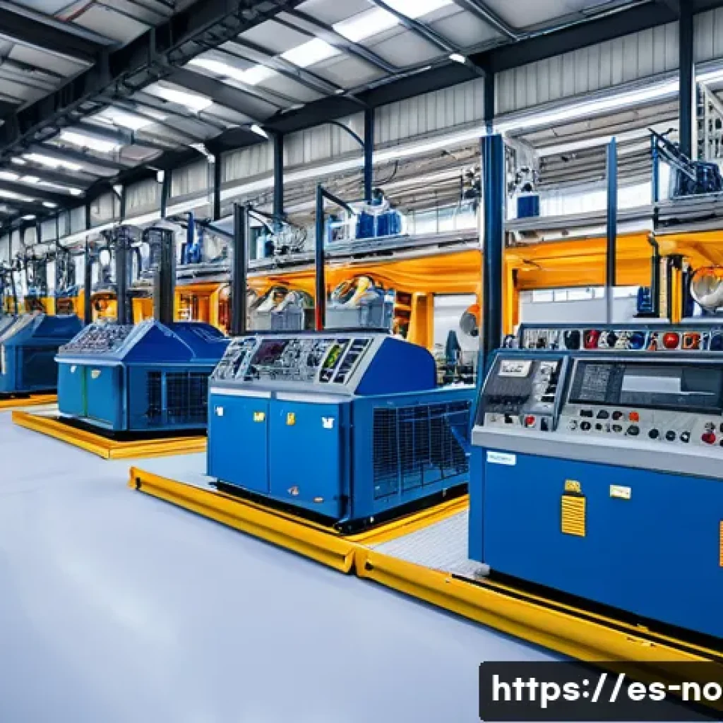 소음진동기사 이론에서 자주 나오는 문제 - A detailed industrial factory interior showcasing various vibration sources such as motors, pumps, a...